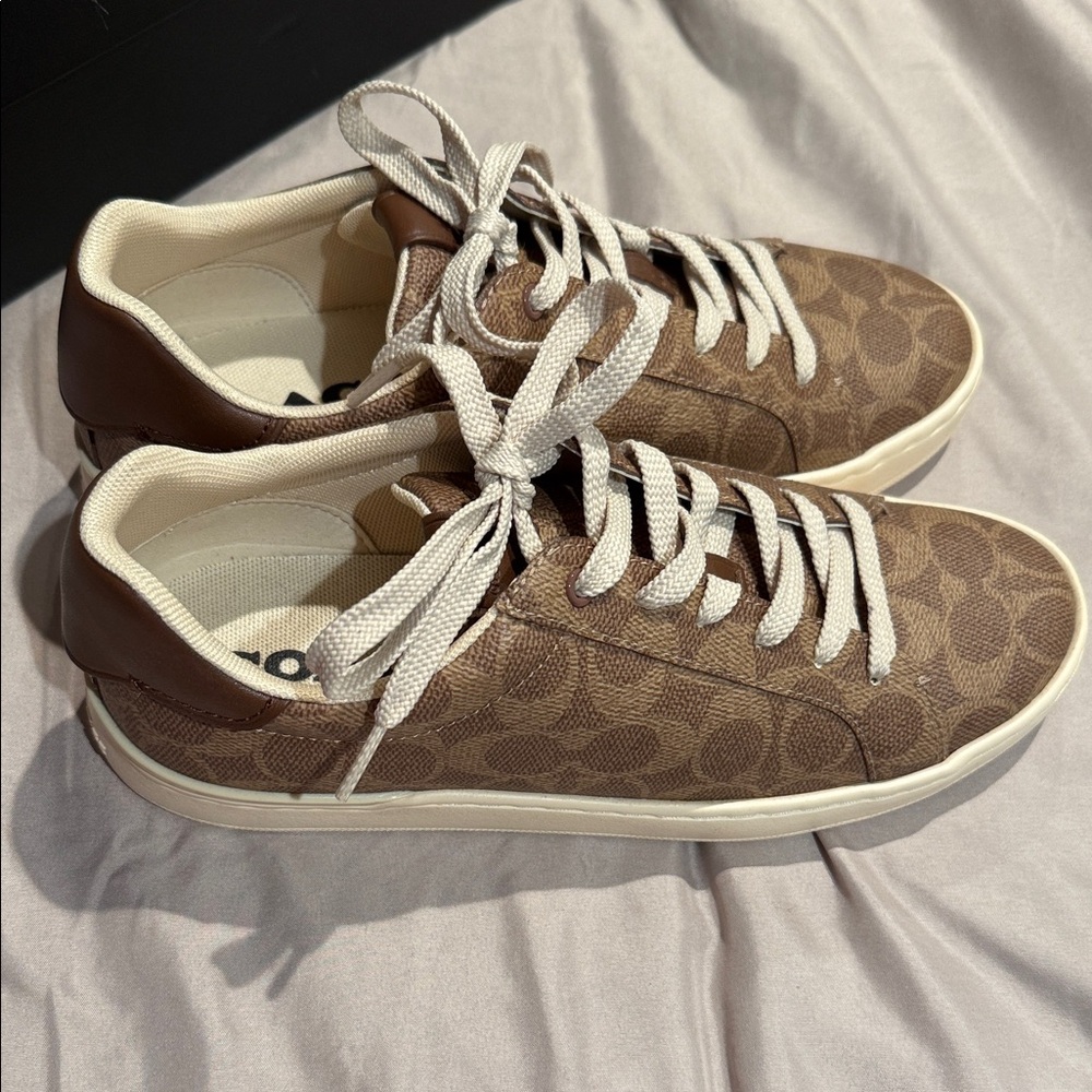 Coach Tan Patterned Women's Sneakers - Picture 4 of 7